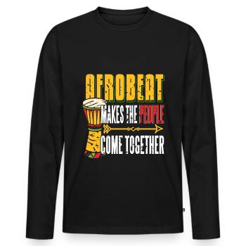 L’afrobeat rassemble les gens - T-shirt manches longues Premium bio Homme - noir - Devant - Nico (187cm)