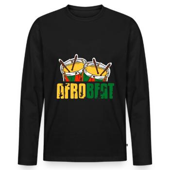 Genre soul de batterie afrobeat - T-shirt manches longues Premium bio Homme - noir - Devant - Nico (187cm)