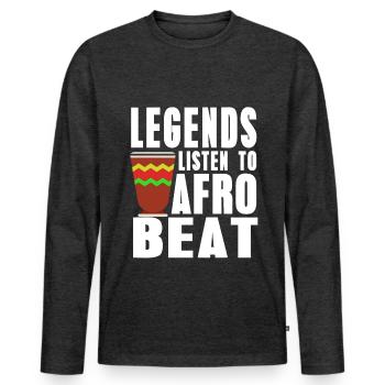 Les légendes écoutent l’afrobeat - T-shirt manches longues Premium bio Homme - anthracite chiné - Devant - Nico (187cm)