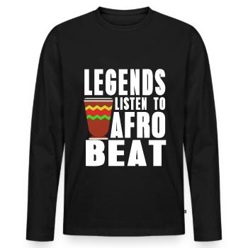 Les légendes écoutent l’afrobeat - T-shirt manches longues Premium bio Homme - noir - Devant - Nico (187cm)