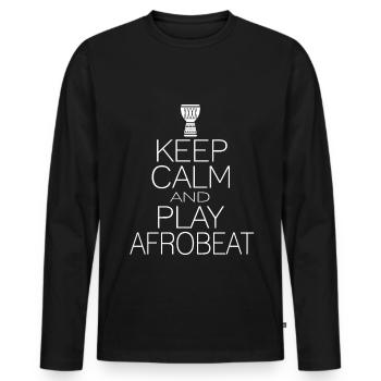 Restez calme et jouez afrobeat - T-shirt manches longues Premium bio Homme - noir - Devant - Nico (187cm)