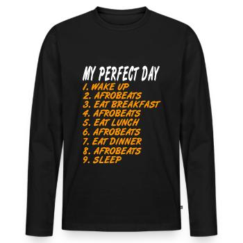 Afrobeats - Ma journée parfaite - T-shirt manches longues Premium bio Homme - noir - Devant - Nico (187cm)