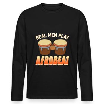 De vrais hommes jouent de l’afrobeat - T-shirt manches longues Premium bio Homme - noir - Devant - Nico (187cm)