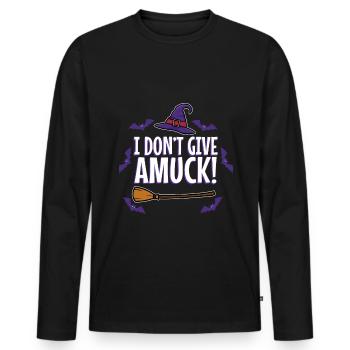Je ne donne pas un amuck - T-shirt manches longues Premium bio Homme - noir - Devant - Nico (187cm)