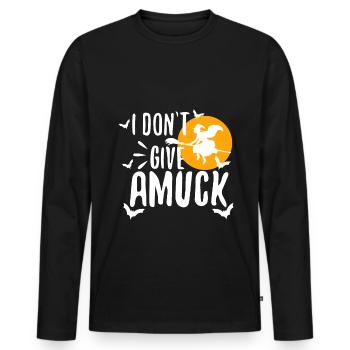 Je ne donne pas un amuck - T-shirt manches longues Premium bio Homme - noir - Devant - Nico (187cm)