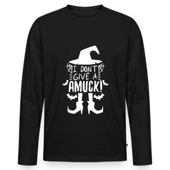 Je ne donne pas un amuck - T-shirt manches longues Premium bio Homme - noir - Devant - Nico (187cm)