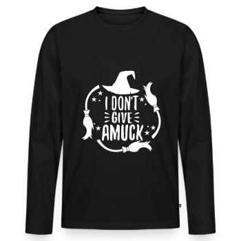 Je ne donne pas un amuck - T-shirt manches longues Premium bio Homme - noir - Devant - Nico (187cm)