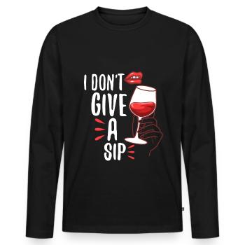 Je ne donne pas une gorgée - T-shirt manches longues Premium bio Homme - noir - Devant - Nico (187cm)