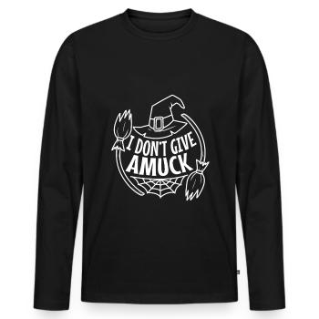 Je ne donne pas un amuck - T-shirt manches longues Premium bio Homme - noir - Devant - Nico (187cm)