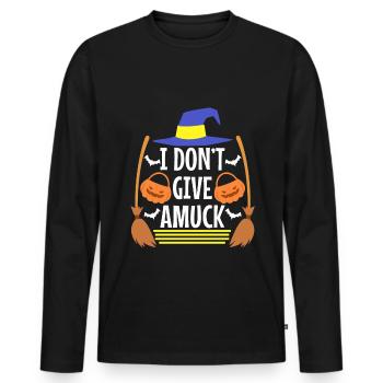 Je ne donne pas un amuck - T-shirt manches longues Premium bio Homme - noir - Devant - Nico (187cm)