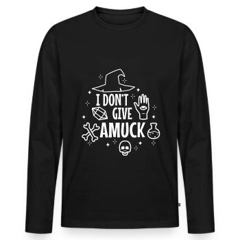 Je ne donne pas un amuck - T-shirt manches longues Premium bio Homme - noir - Devant - Nico (187cm)