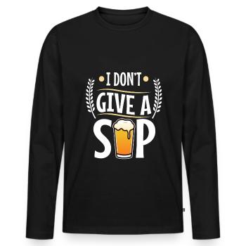 Je ne donne pas une gorgée - T-shirt manches longues Premium bio Homme - noir - Devant - Nico (187cm)