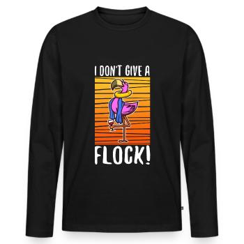 I don't give a flock - Männer Premium Bio Langarmshirt - Schwarz - Vorne - Nico (187cm)