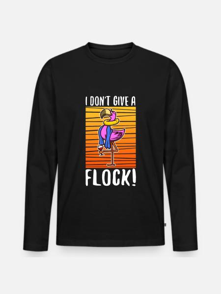 I don't give a flock - Männer Premium Bio Langarmshirt - Schwarz