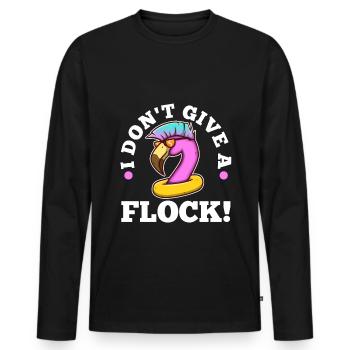 I don't give a flock - Männer Premium Bio Langarmshirt - Schwarz - Vorne - Nico (187cm)