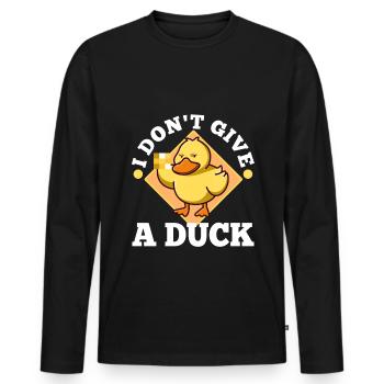 I Don't Give A Duck - Men's Premium Organic Long Sleeve Shirt - black - Front - Nico (187cm)