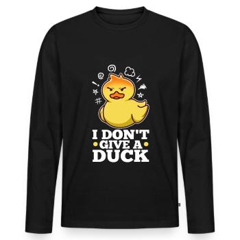 I Don't Give A Duck - Men's Premium Organic Long Sleeve Shirt - black - Front - Nico (187cm)