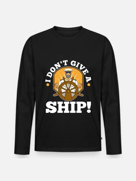 I don't give a ship - Men's Premium Organic Long Sleeve Shirt - black