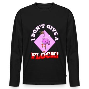 I don't give a flock - Männer Premium Bio Langarmshirt - Schwarz - Vorne - Nico (187cm)