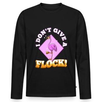I don't give a flock - Männer Premium Bio Langarmshirt - Schwarz - Vorne - Nico (187cm)