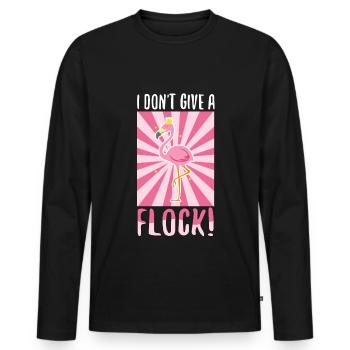 I don't give a flock - Männer Premium Bio Langarmshirt - Schwarz - Vorne - Nico (187cm)