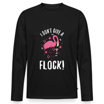 I don't give a flock - Männer Premium Bio Langarmshirt - Schwarz - Vorne - Nico (187cm)
