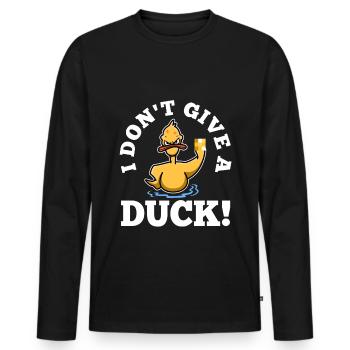 I Don't Give A Duck - Männer Premium Bio Langarmshirt - Schwarz - Vorne - Nico (187cm)