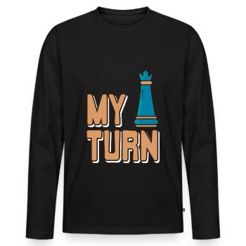 Chess - My turn - Men's Premium Organic Long Sleeve Shirt - black - Front - Nico (187cm)