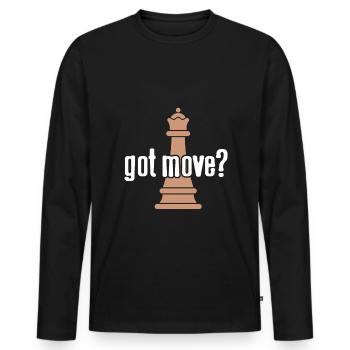 Échecs - Vous avez du mouvement? - T-shirt manches longues Premium bio Homme - noir - Devant - Nico (187cm)