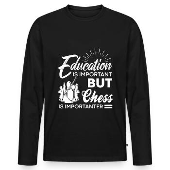 Chess is importanter - Männer Premium Bio Langarmshirt - Schwarz - Vorne - Nico (187cm)
