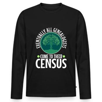Finalement, tous les généalogistes viennent à leur recensement - T-shirt manches longues Premium bio Homme - noir - Devant - Nico (187cm)