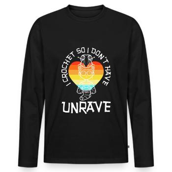 I crochet so I don't unravel - Men's Premium Organic Long Sleeve Shirt - black - Front - Nico (187cm)