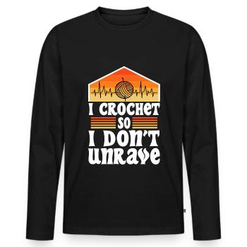 I crochet so i don't unravel - Men's Premium Organic Long Sleeve Shirt - black - Front - Nico (187cm)