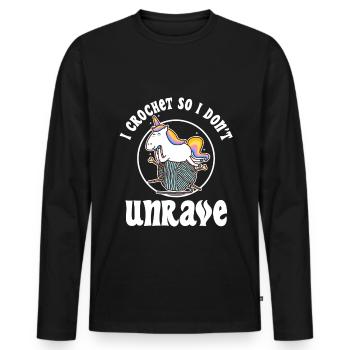 I crochet so i don't unravel - Men's Premium Organic Long Sleeve Shirt - black - Front - Nico (187cm)