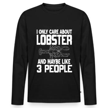 Lobster and maybe like 3 people - Männer Premium Bio Langarmshirt - Schwarz - Vorne - Nico (187cm)