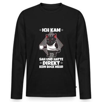 Ich kam sah und hatte direkt keinen bock mehr - Männer Premium Bio Langarmshirt - Schwarz - Vorne - Nico (187cm)