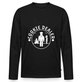 Cookie dealer - Men's Premium Organic Long Sleeve Shirt - black - Front - Nico (187cm)