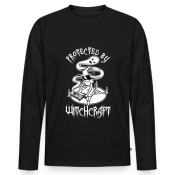 Protégé par la sorcellerie - T-shirt manches longues Premium bio Homme - noir - Devant - Nico (187cm)