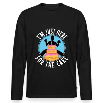 Im just here for the cake wedding - Männer Premium Bio Langarmshirt - Schwarz - Vorne - Nico (187cm)