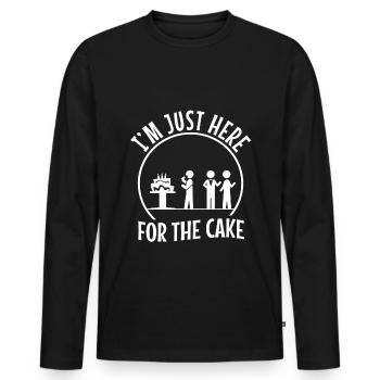 Im just here for the cake wedding - Männer Premium Bio Langarmshirt - Schwarz - Vorne - Nico (187cm)