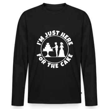 Im just here for the cake wedding - Männer Premium Bio Langarmshirt - Schwarz - Vorne - Nico (187cm)