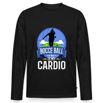Bocce is my cardio - Men's Premium Organic Long Sleeve Shirt - black - Front - Nico (187cm)