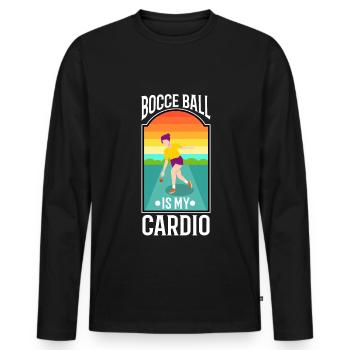 Bocce is my cardio - Men's Premium Organic Long Sleeve Shirt - black - Front - Nico (187cm)