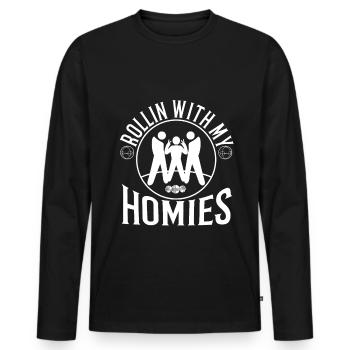 Rollin with my homies Bocce Ball - Men's Premium Organic Long Sleeve Shirt - black - Front - Nico (187cm)