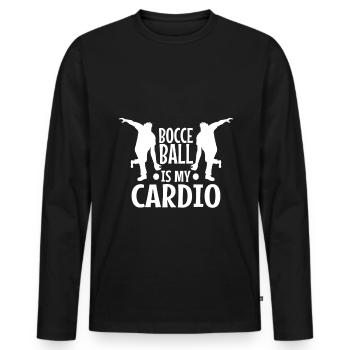 Bocce is my cardio - Men's Premium Organic Long Sleeve Shirt - black - Front - Nico (187cm)
