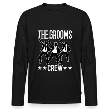 Groom Crew - Men's Premium Organic Long Sleeve Shirt - black - Front - Nico (187cm)