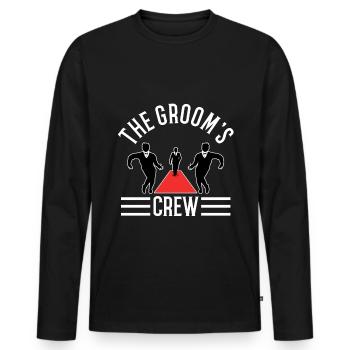 Groom's Crew - Männer Premium Bio Langarmshirt - Schwarz - Vorne - Nico (187cm)