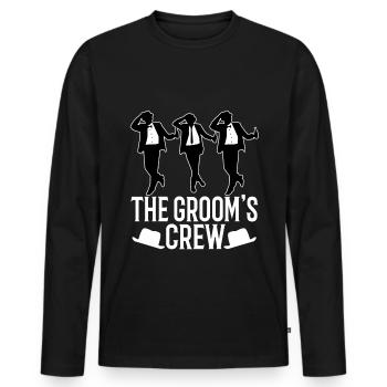 Groom's Crew - Männer Premium Bio Langarmshirt - Schwarz - Vorne - Nico (187cm)