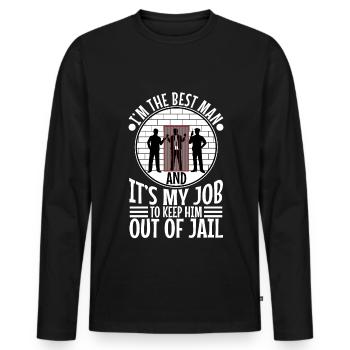 Im the best man - Men's Premium Organic Long Sleeve Shirt - black - Front - Nico (187cm)