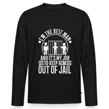 Im the best man - Men's Premium Organic Long Sleeve Shirt - black - Front - Nico (187cm)